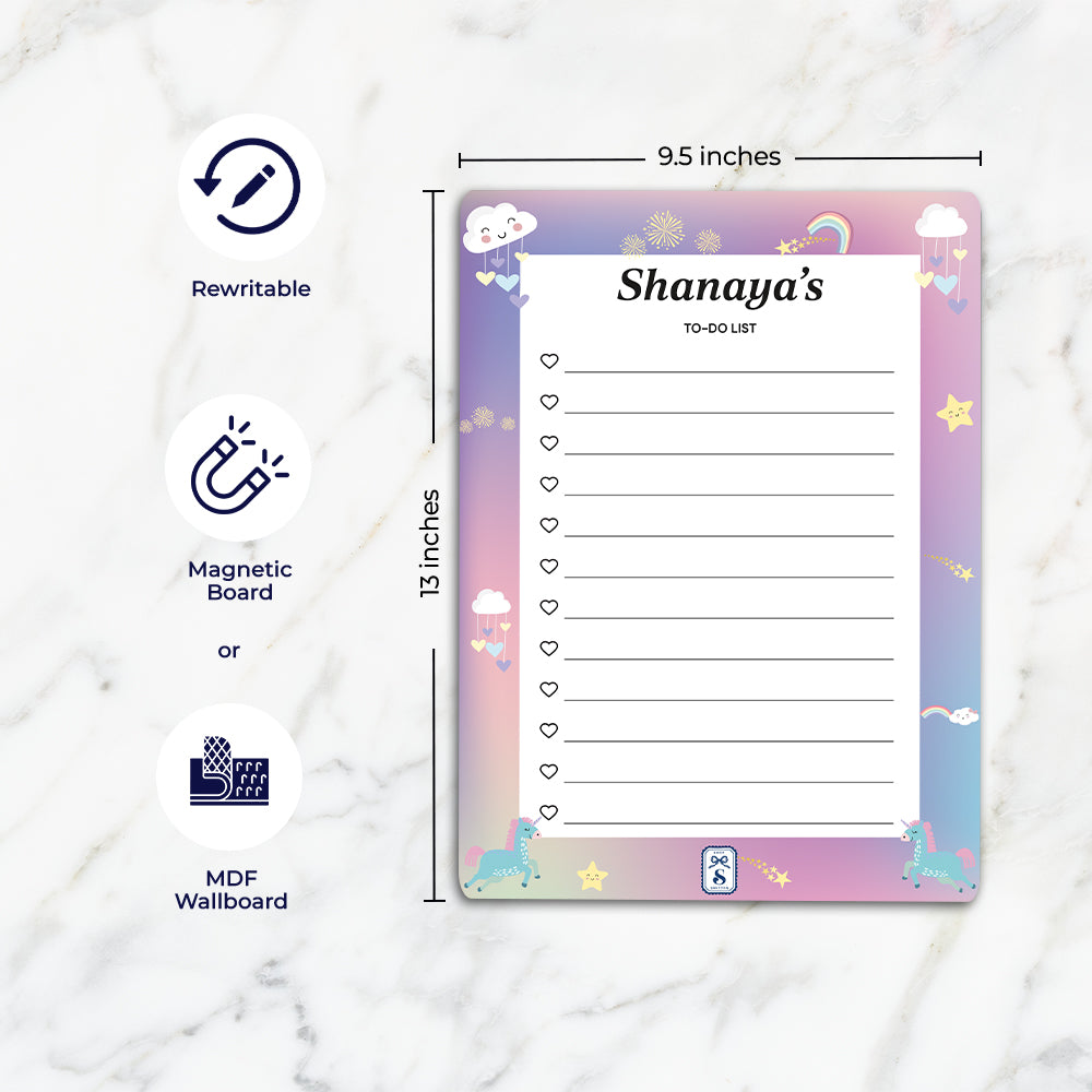 Unicorns & Rainbow Kids To-Do List