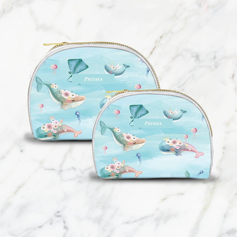 Floral Whales Kids Pouch