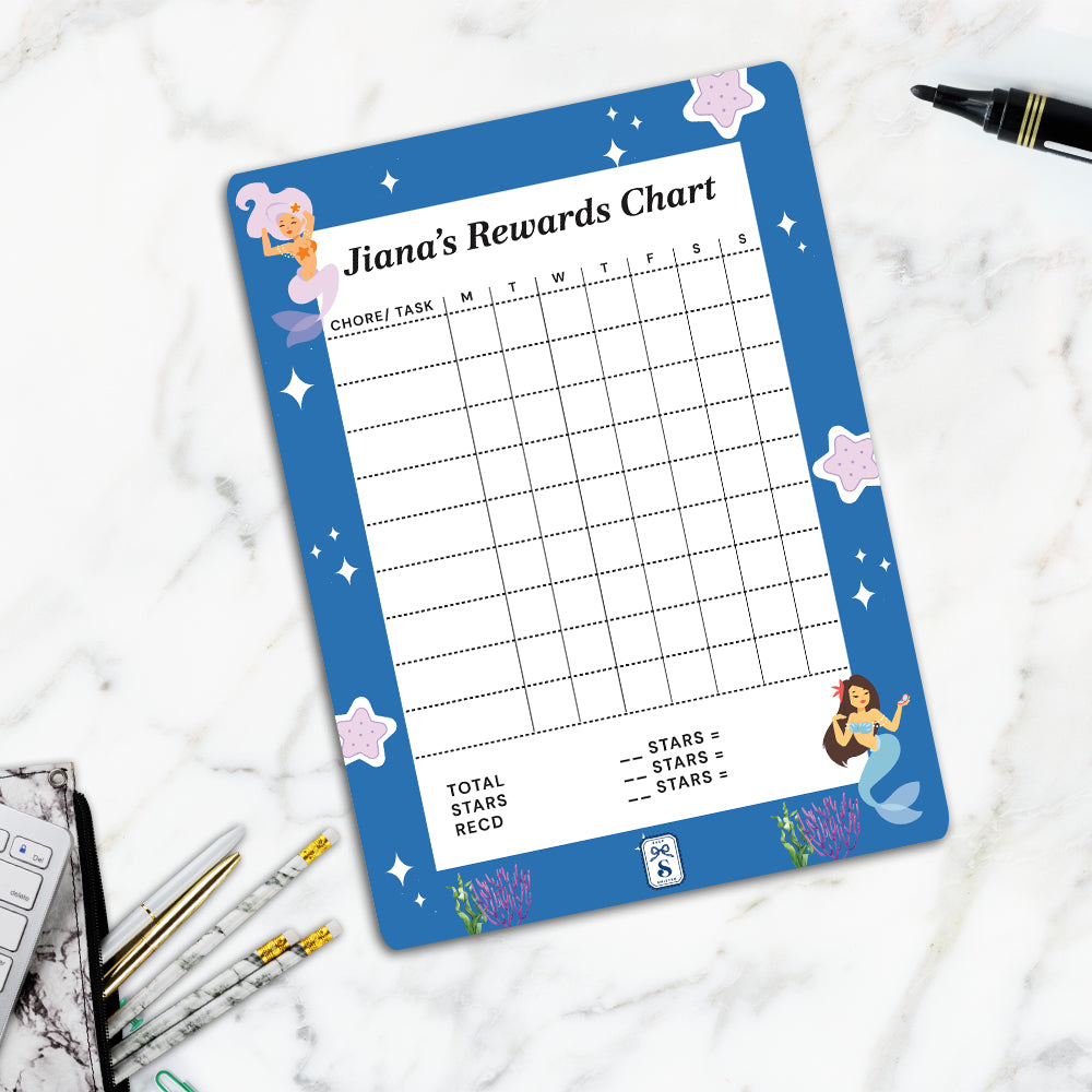 Sassy Mermaid Kids Reward Chart