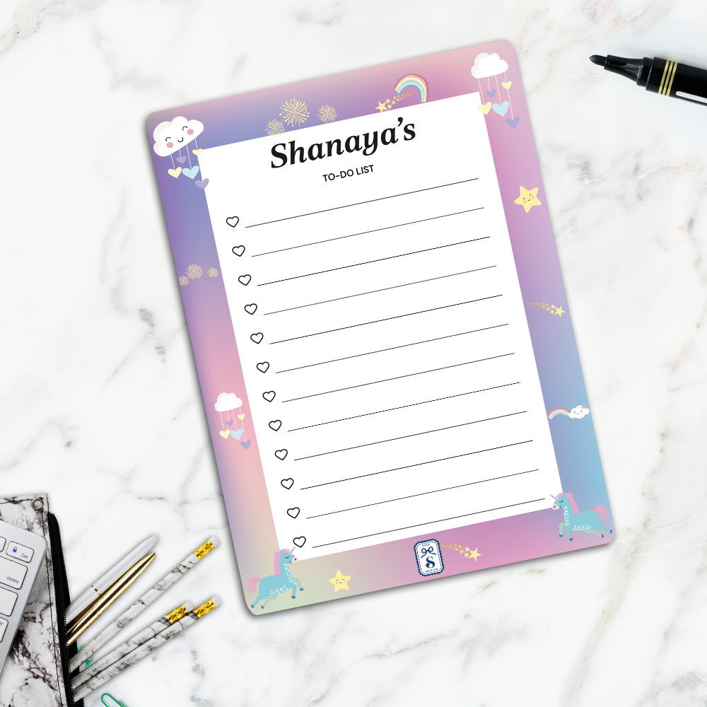 Unicorns & Rainbow Kids To-Do List