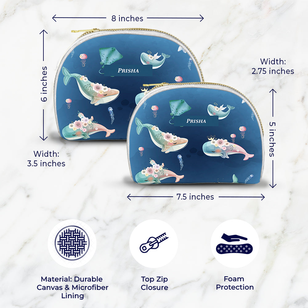 Floral Whales Kids Pouch