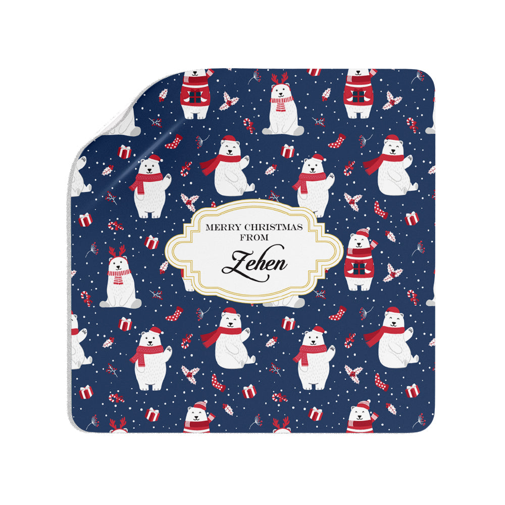 Merry Polar Bears Christmas Gift Sticker (Set of 24)