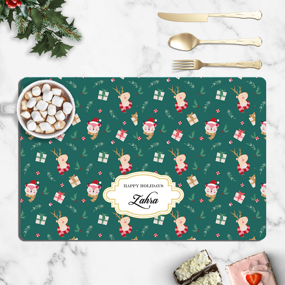 Merry Forest Friends Christmas Tablemat