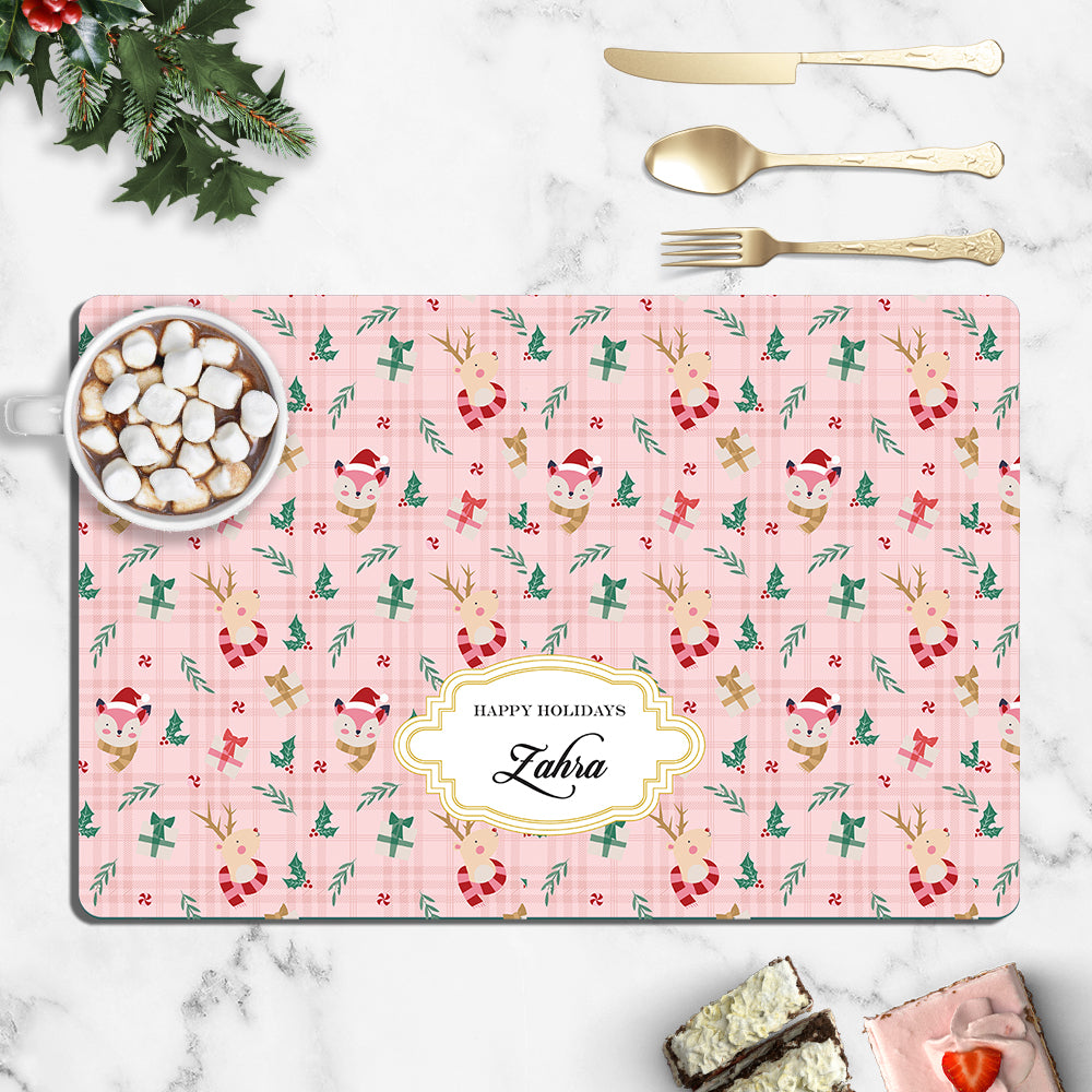 Merry Forest Friends Christmas Tablemat