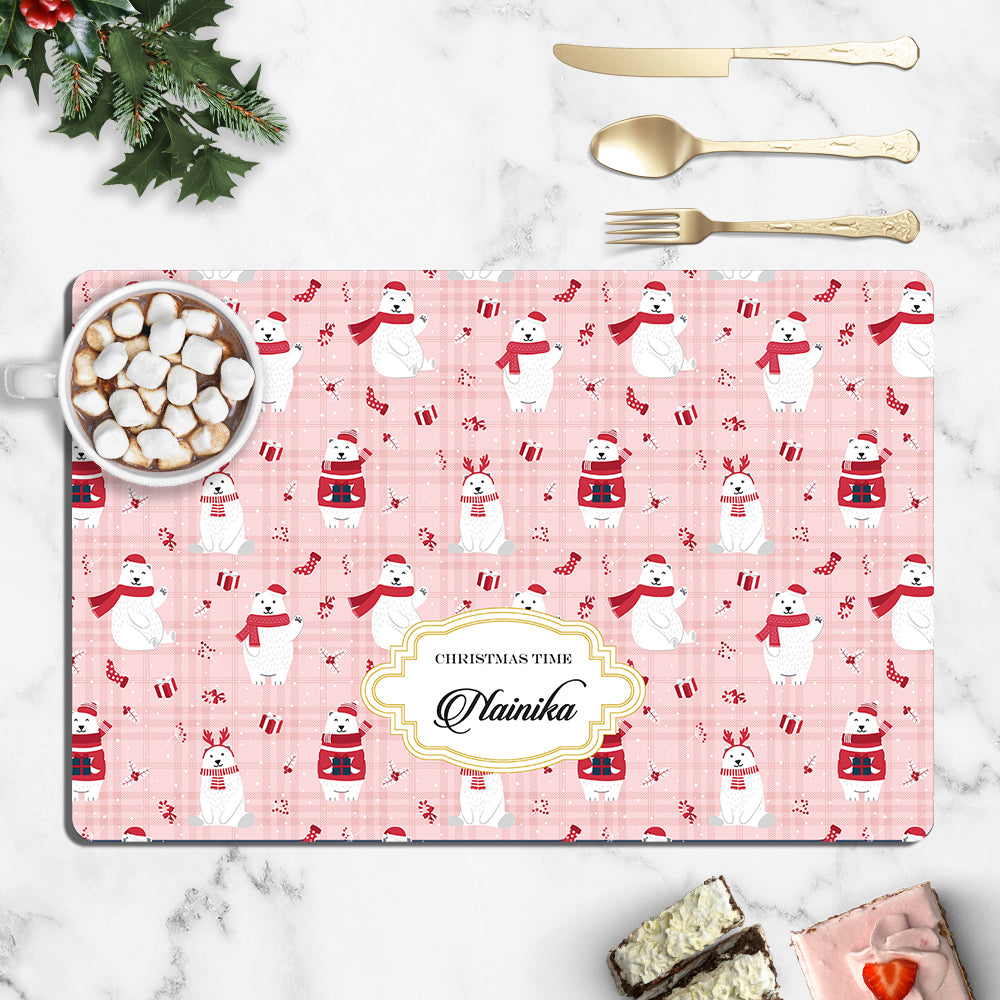 Merry Polar Bears Christmas Tablemat