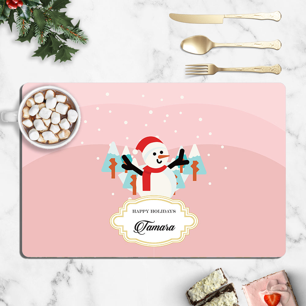 Merry Snowman Christmas Tablemat