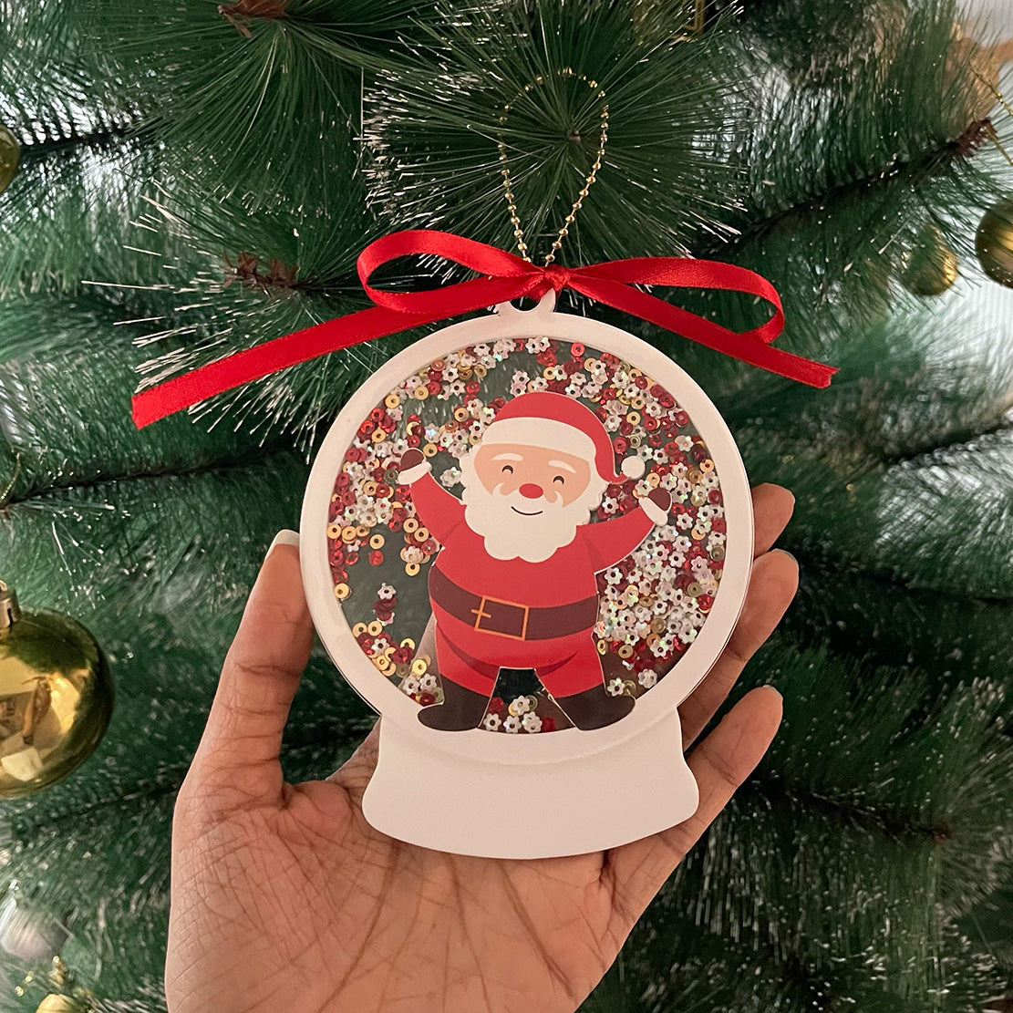 Santa Snow Globe Ornament