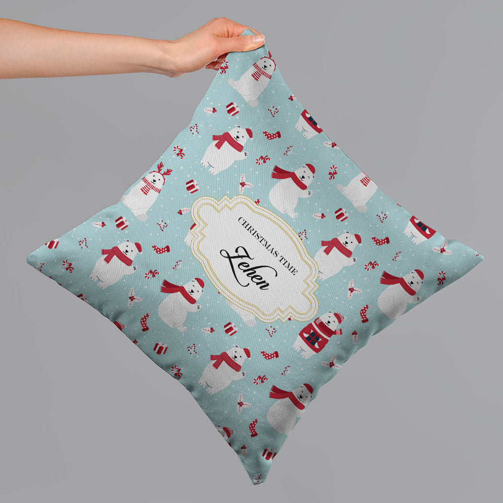 Merry Polar Bears Christmas Cushion Cover
