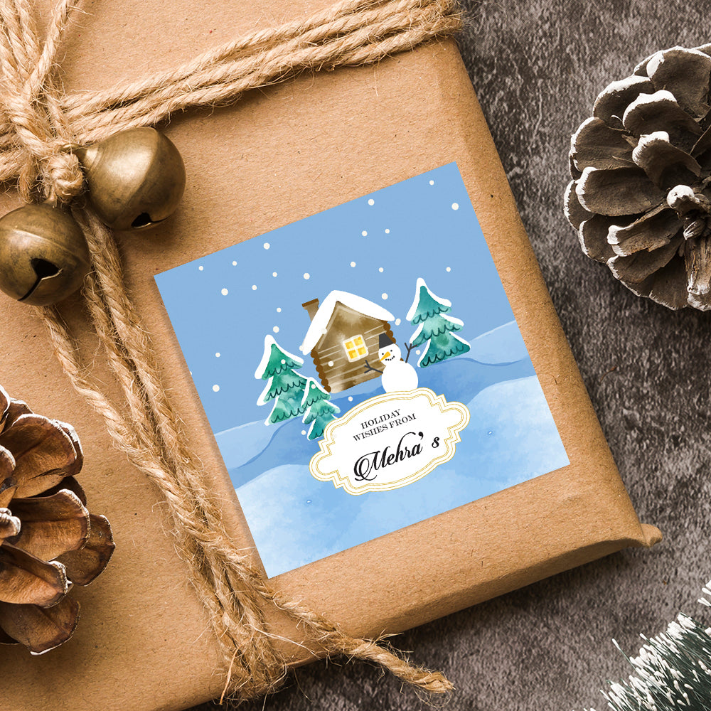 Mr. Snowy's House Christmas Gift Sticker (Set of 24)