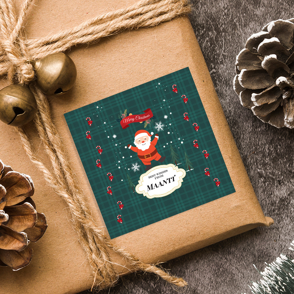 Merry Santa Christmas Gift Sticker (Set of 24)