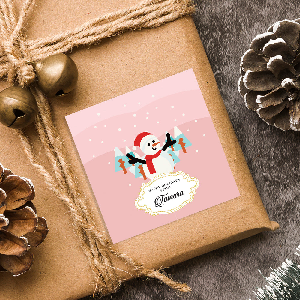 Merry Snowman Christmas Gift Sticker (Set of 24)