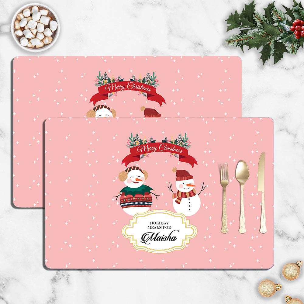 Snowmans Duo Christmas Tablemat