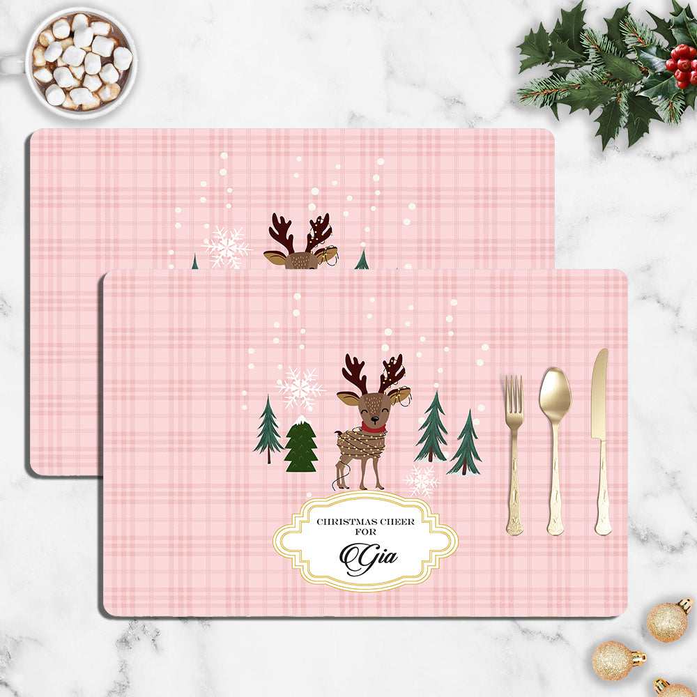 Rudolph in Christmas Lights Tablemat