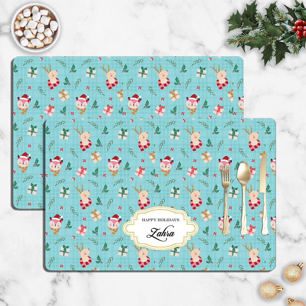 Merry Forest Friends Christmas Tablemat