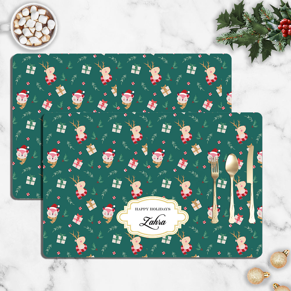 Merry Forest Friends Christmas Tablemat