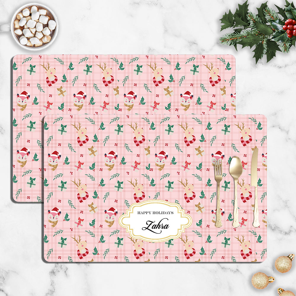 Merry Forest Friends Christmas Tablemat