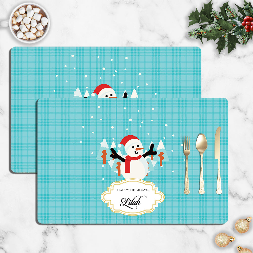 Merry Snowman Christmas Tablemat