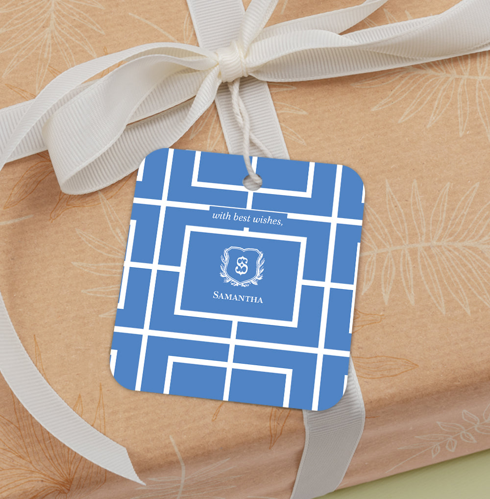 Nautical Grid Gift Tag