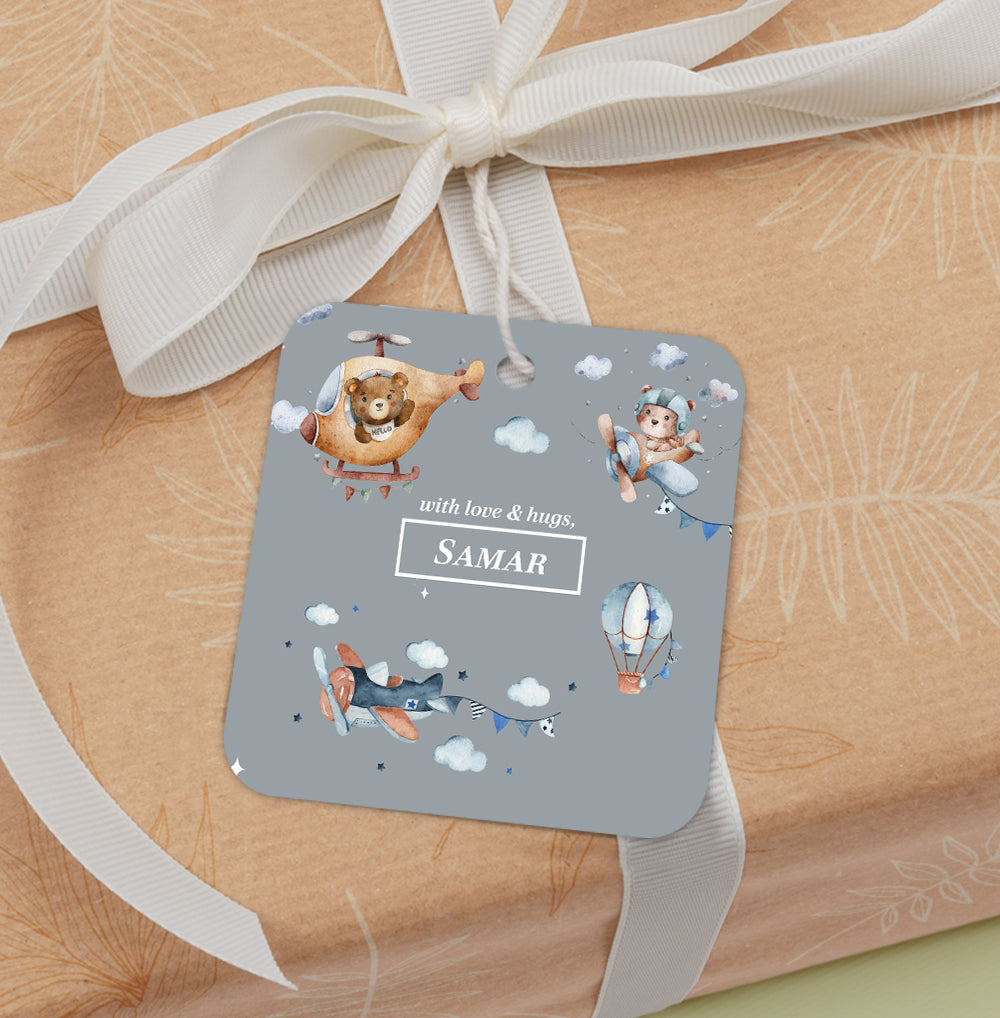 Teddy's Flight Gift Tag (kids)