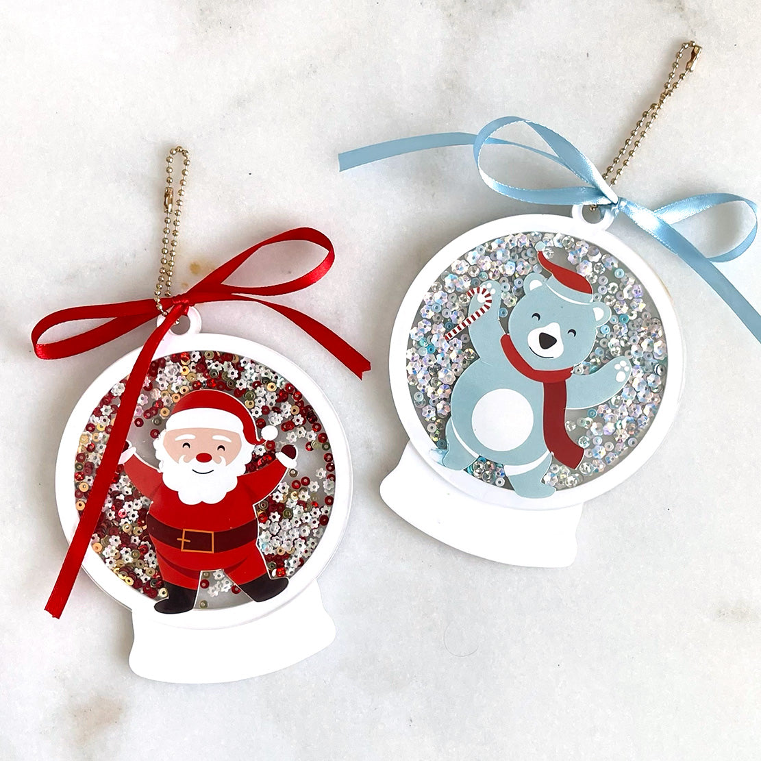 Santa Snow Globe Ornament