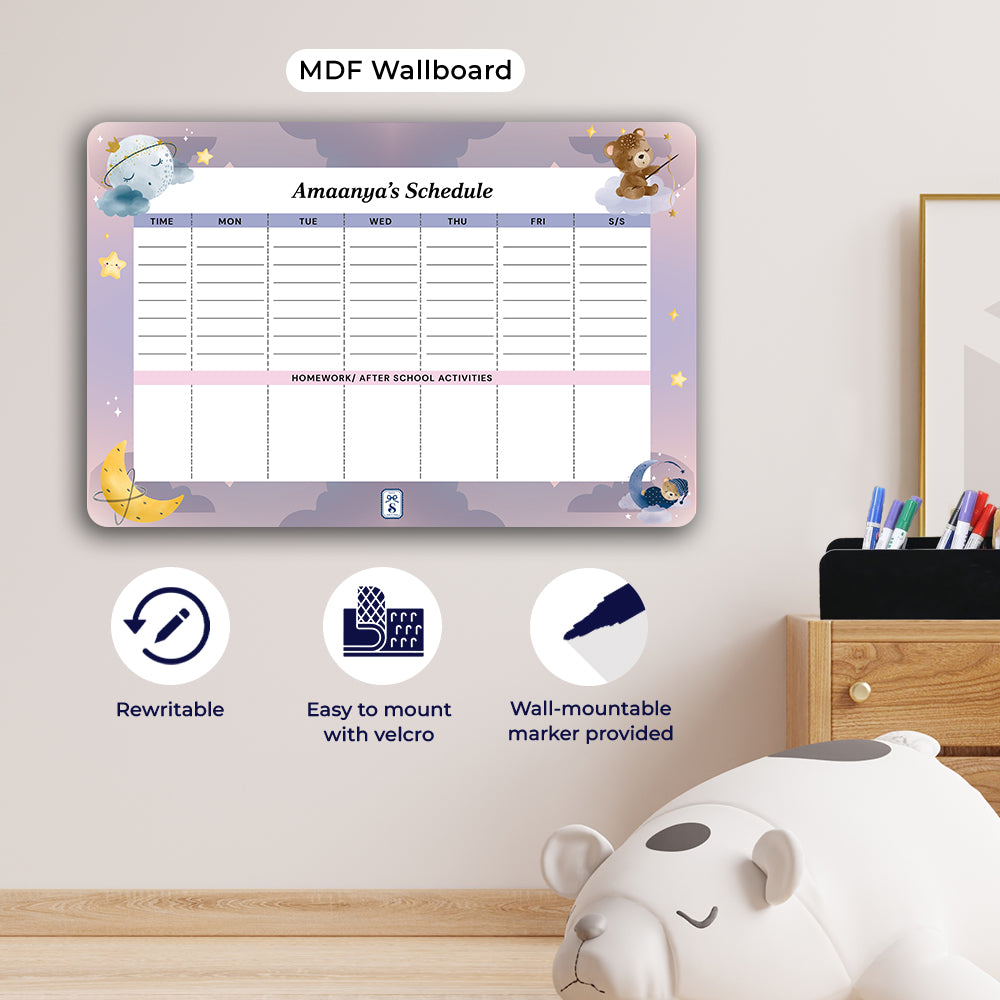 Moonlight Snuggles Kids Schedule Planner