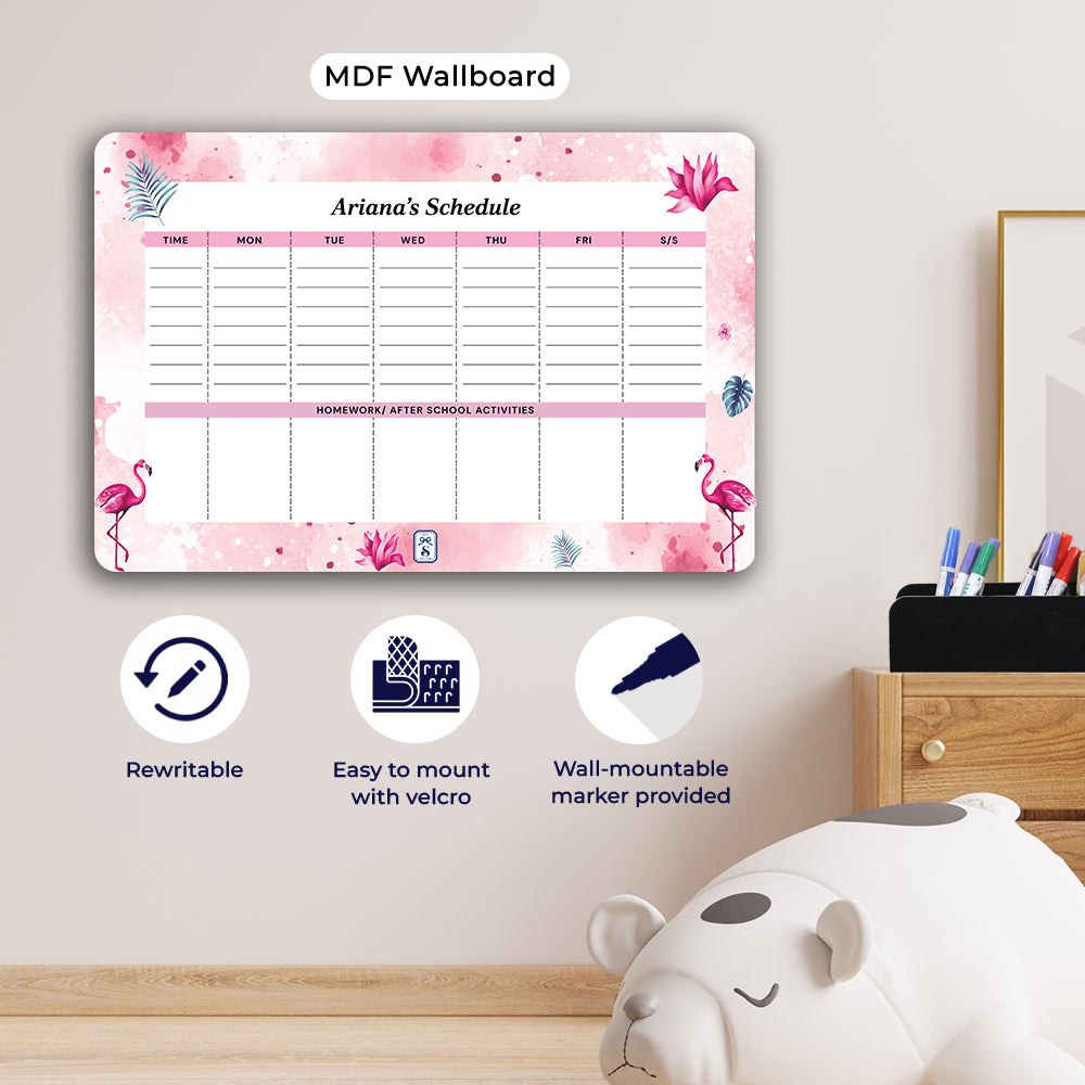 Flamingo Fiesta Kids Schedule Planner