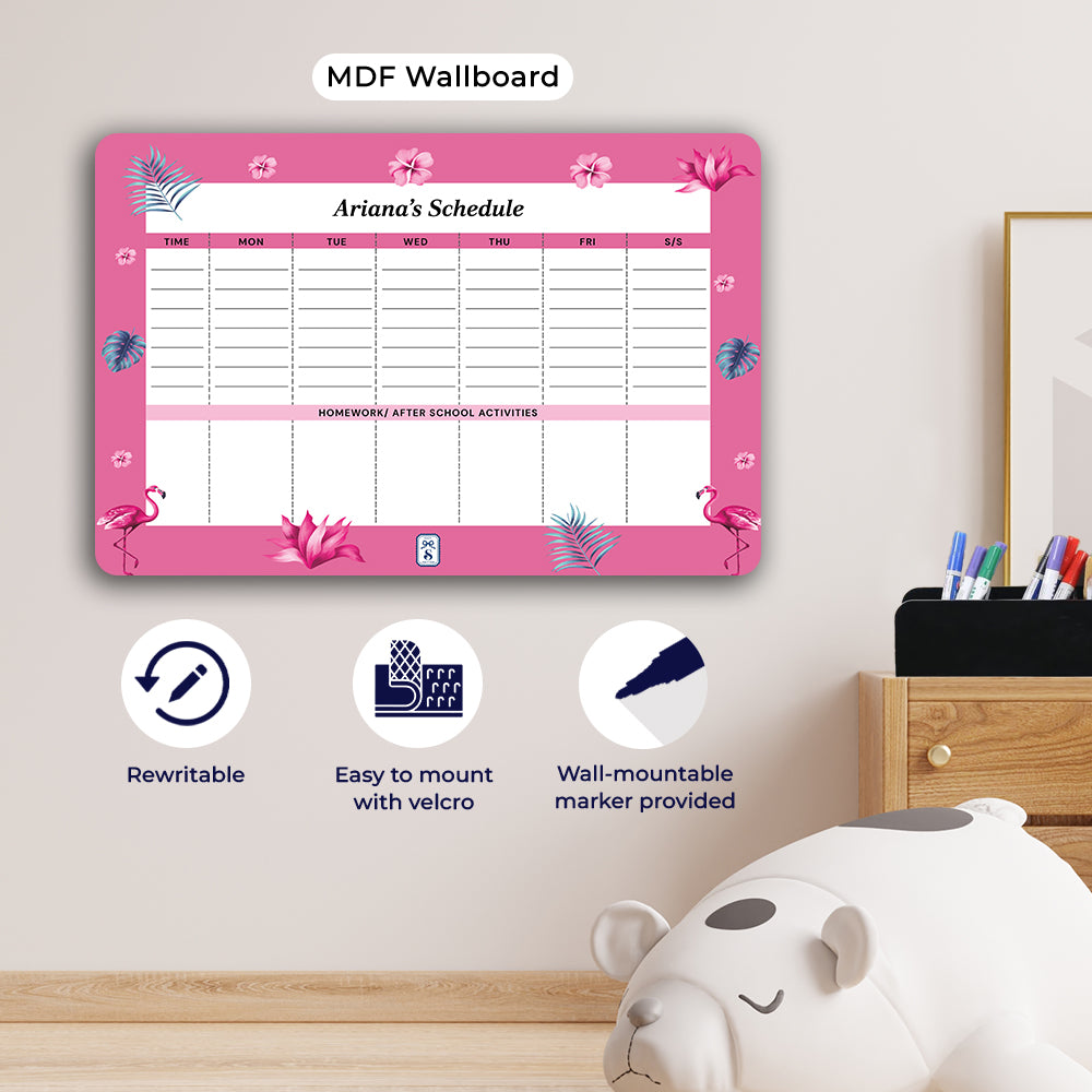 Flamingo Fiesta Kids Schedule Planner