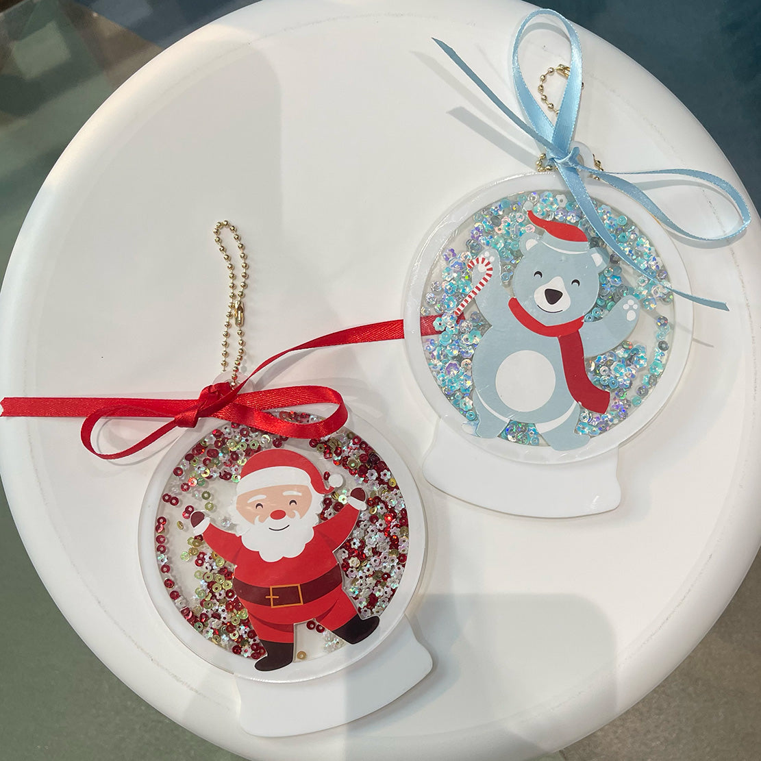 Santa Snow Globe Ornament