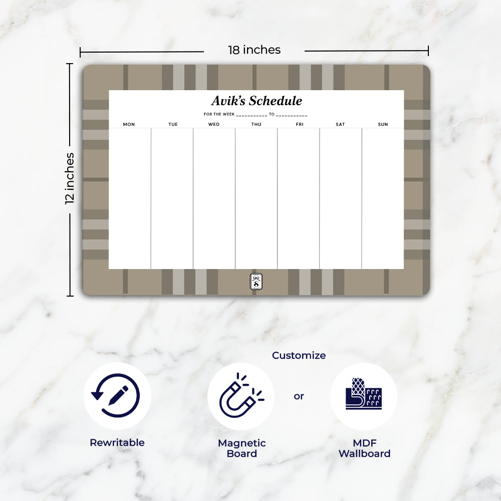 Plaid Weekly Planner