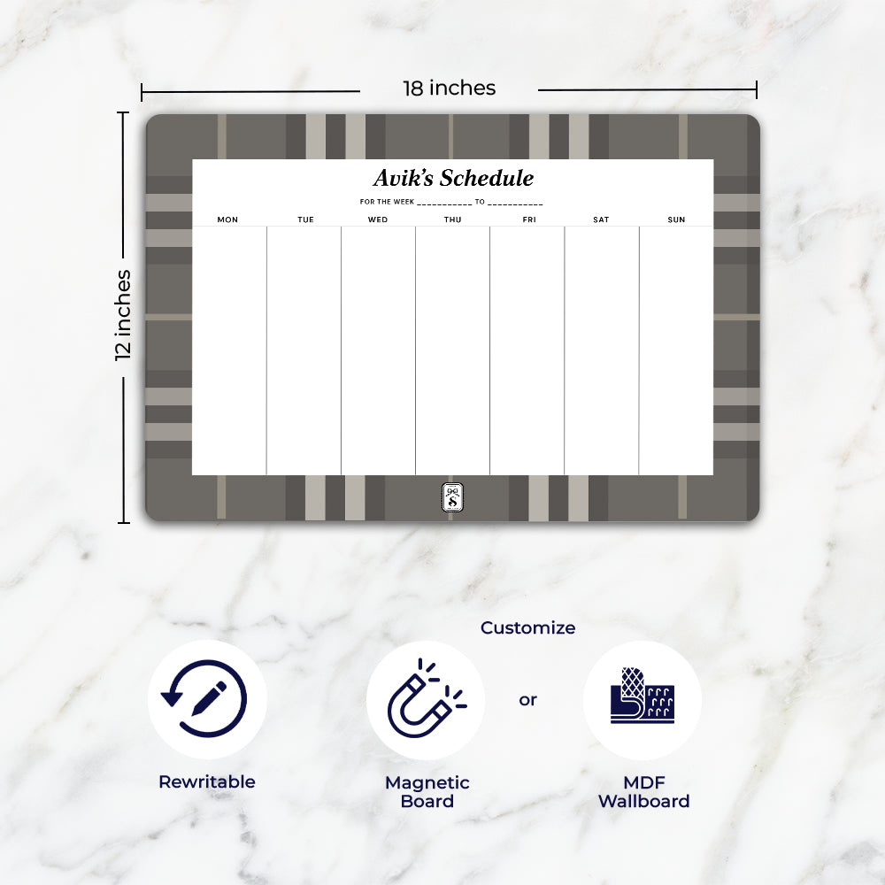 Plaid Weekly Planner