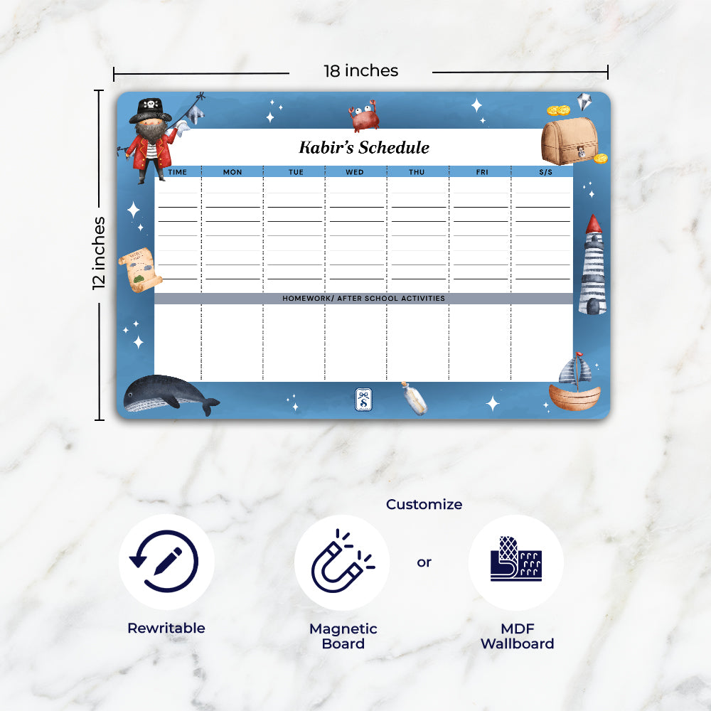 Treasure Island Kids Schedule Planner