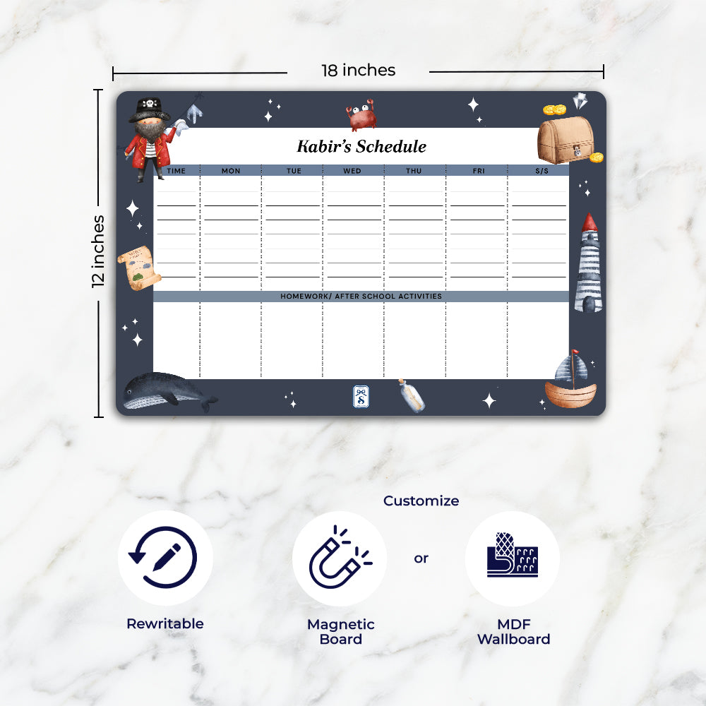 Treasure Island Kids Schedule Planner