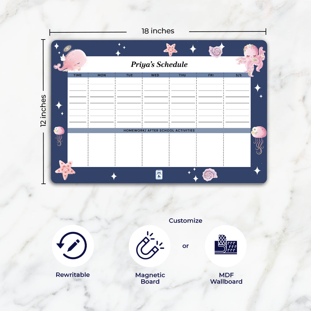 Blushing Underseas Kids Schedule Planner