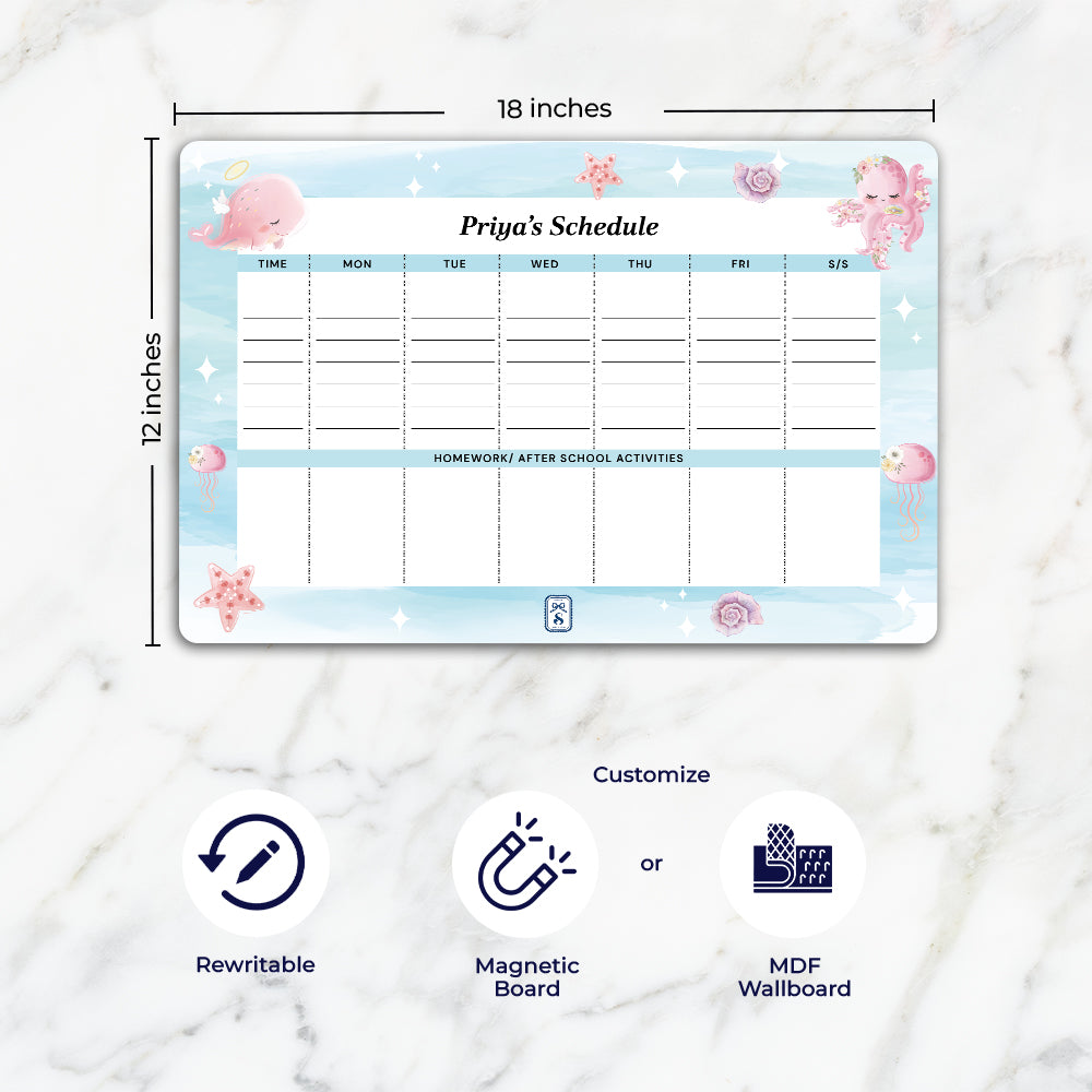 Blushing Underseas Kids Schedule Planner