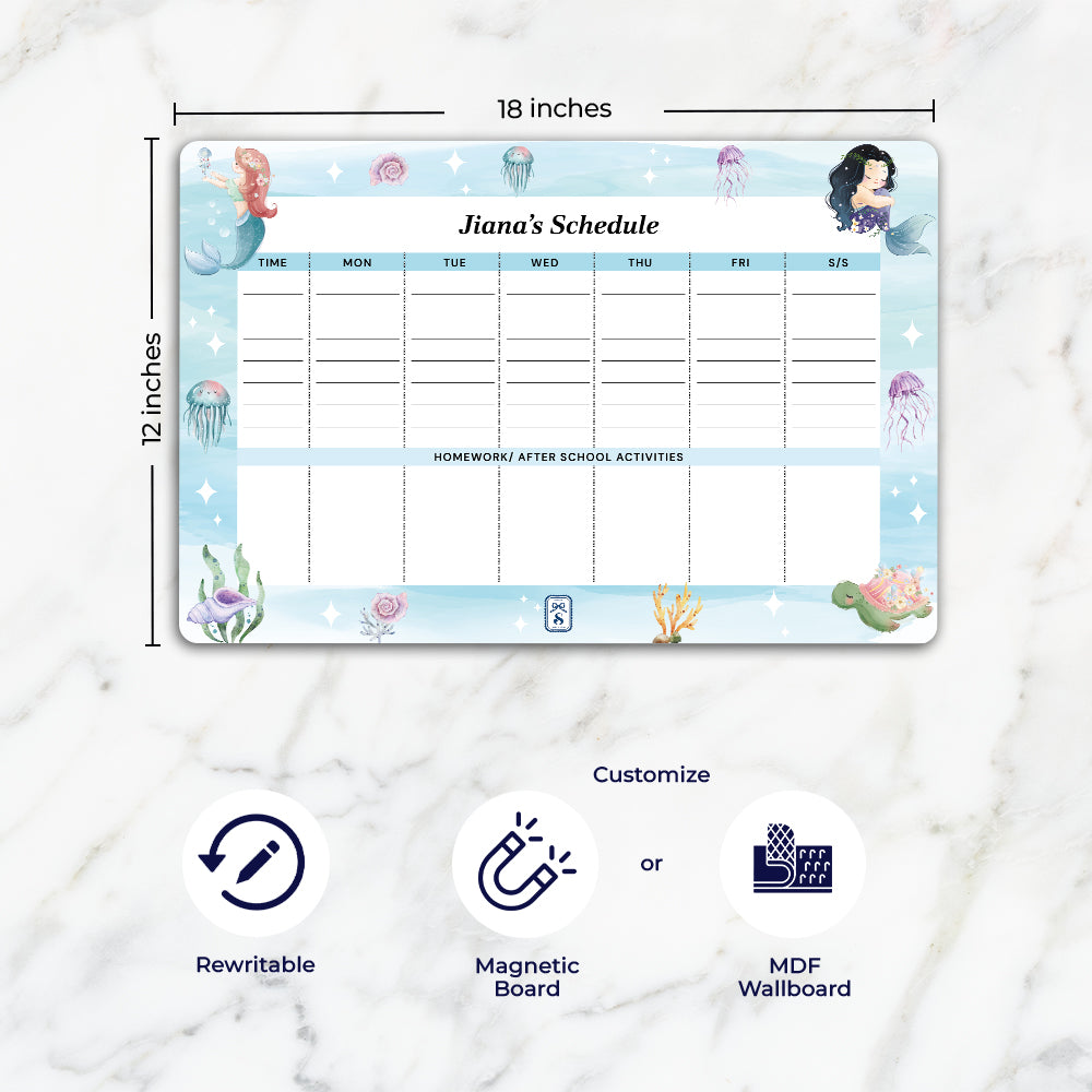 Mermaid Magic Kids Schedule Planner