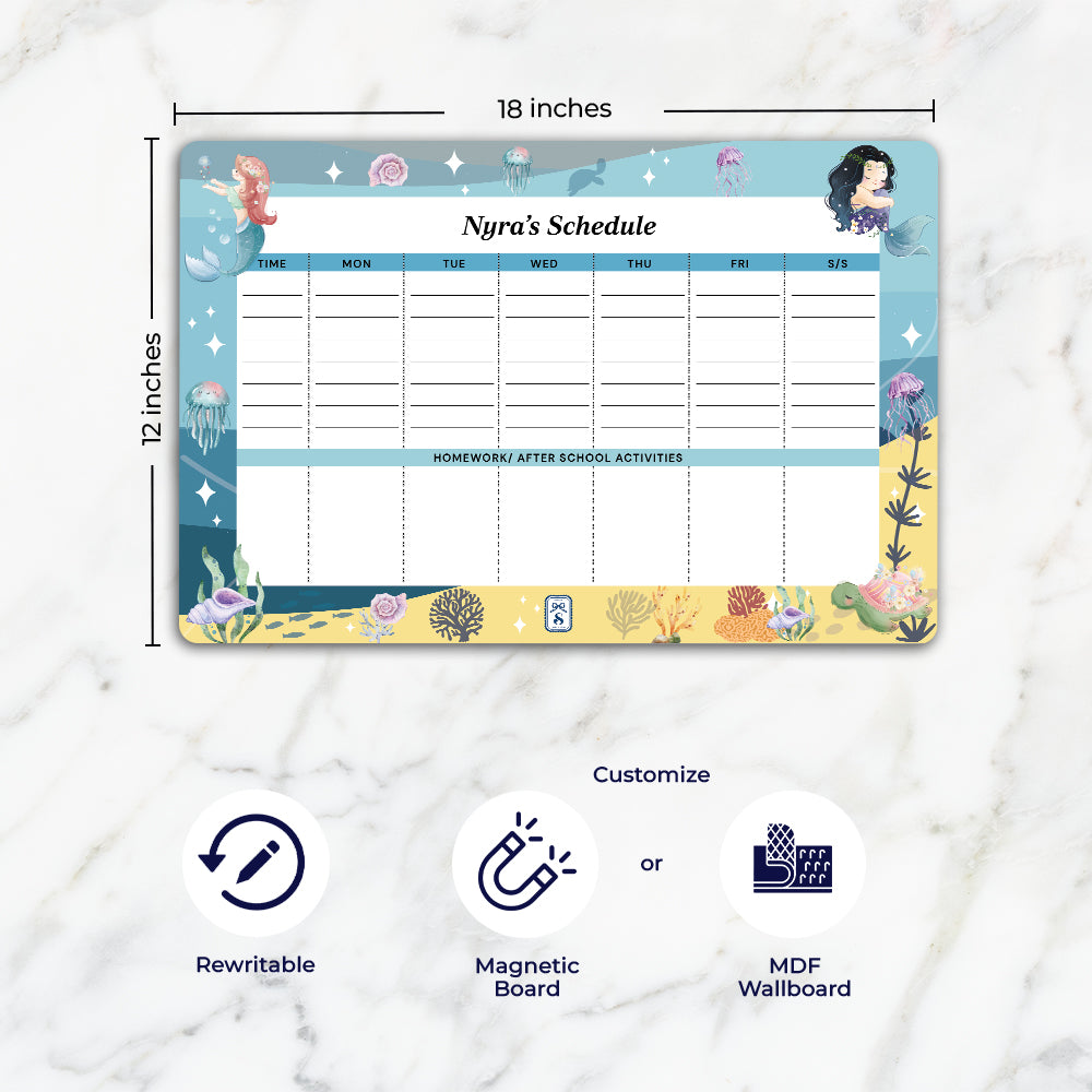 Mermaid Magic Kids Schedule Planner