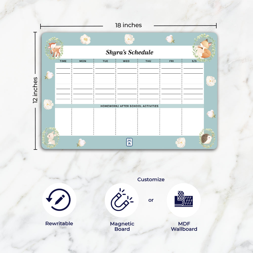 Woodland Wonders Kids Schedule Planner