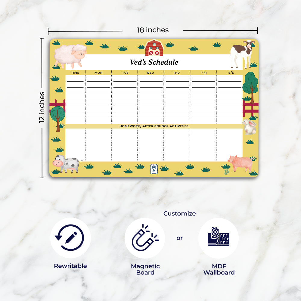 Farm Friends Kids Schedule Planner