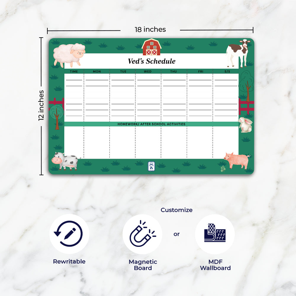 Farm Friends Kids Schedule Planner