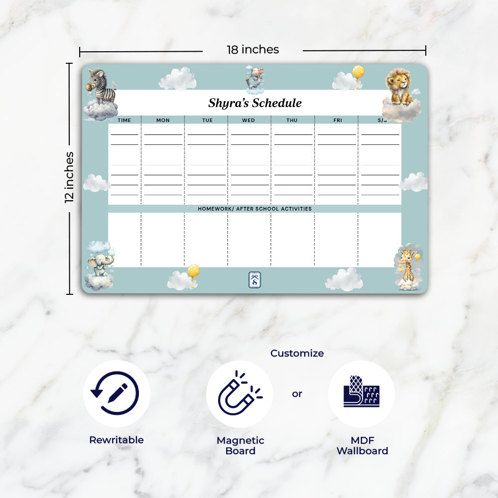 Lofty Animals Kids Schedule Planner