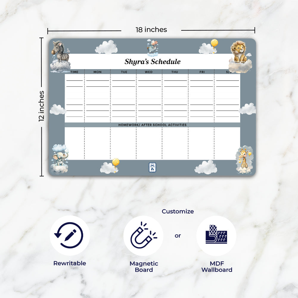 Lofty Animals Kids Schedule Planner