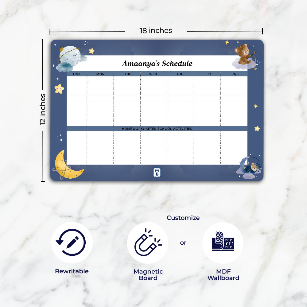 Moonlight Snuggles Kids Schedule Planner