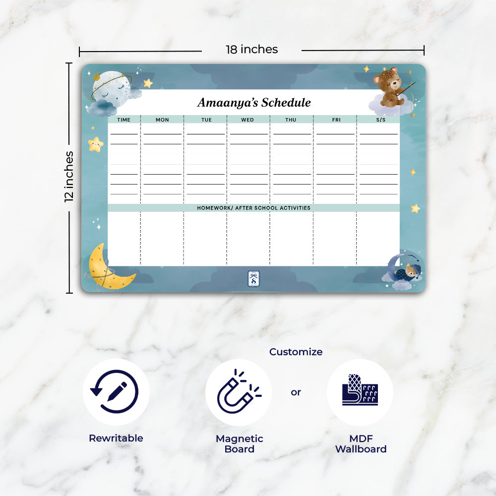 Moonlight Snuggles Kids Schedule Planner