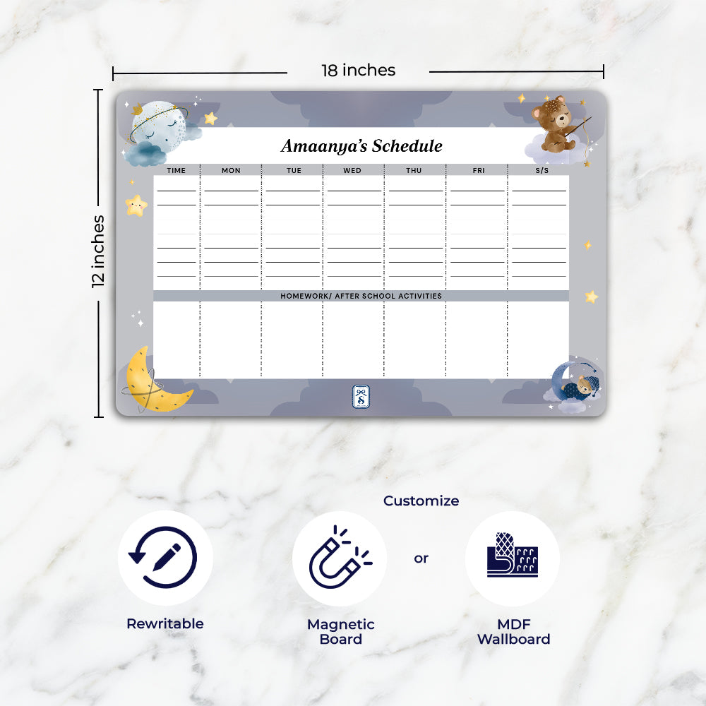 Moonlight Snuggles Kids Schedule Planner