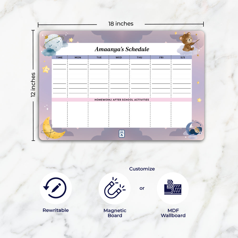 Moonlight Snuggles Kids Schedule Planner