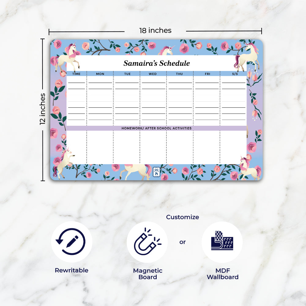 Unicorn Paradise Kids Schedule Planner