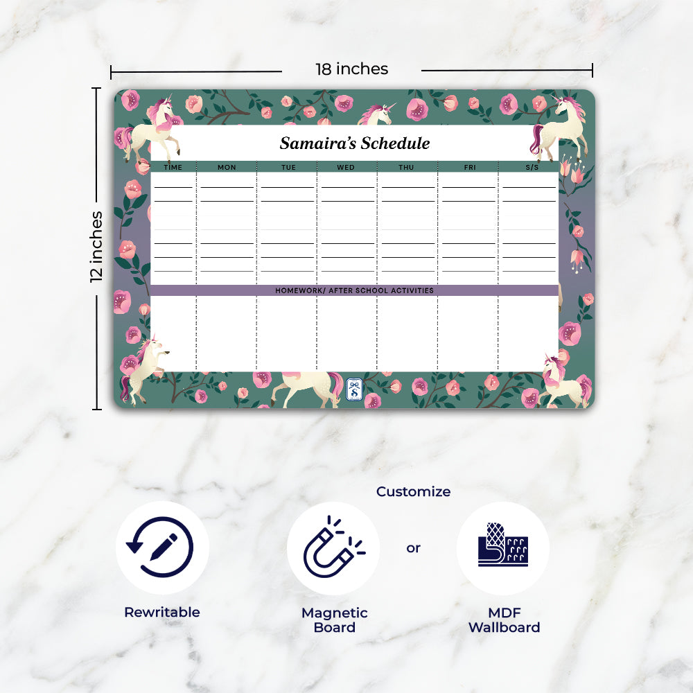 Unicorn Paradise Kids Schedule Planner