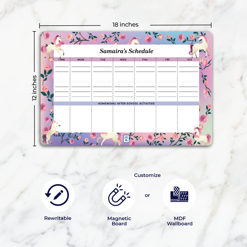 Unicorn Paradise Kids Schedule Planner