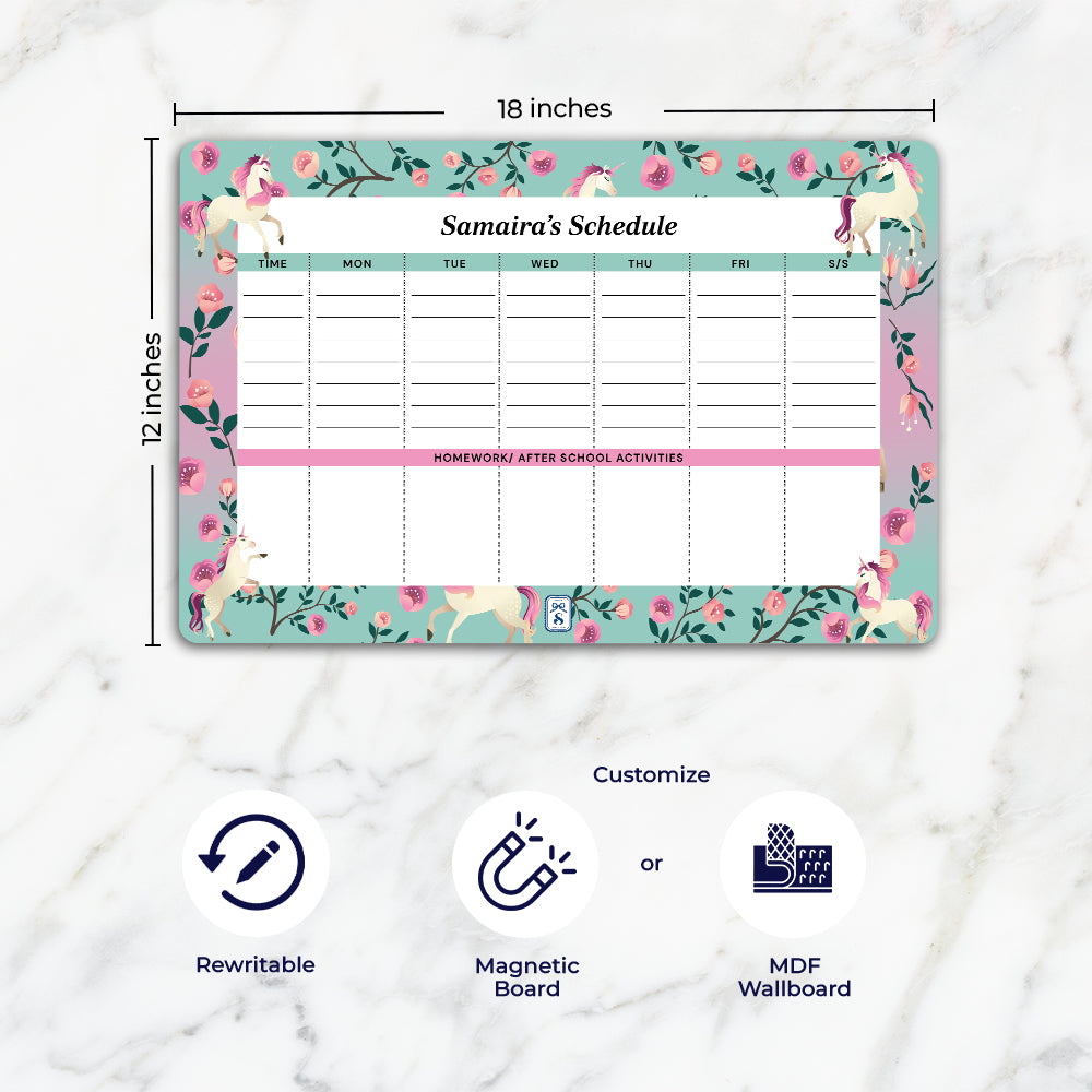 Unicorn Paradise Kids Schedule Planner