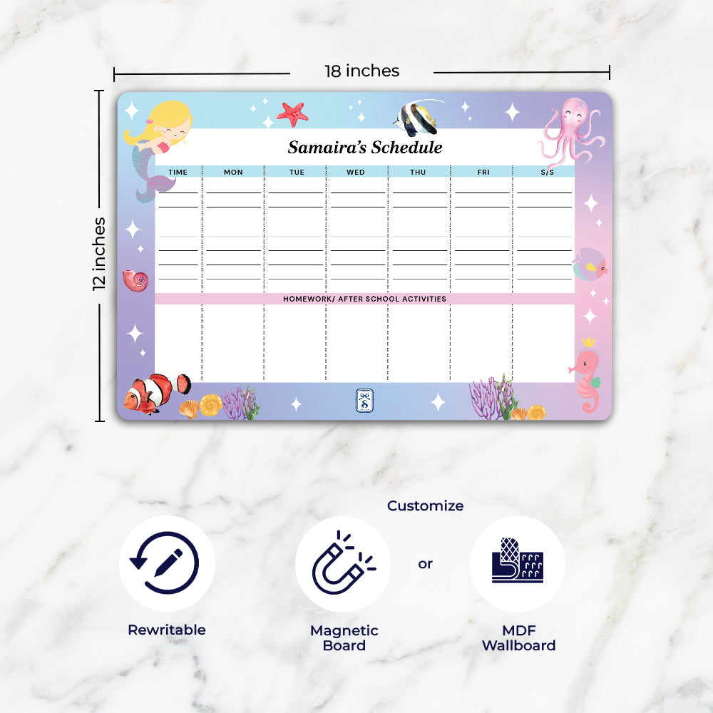 Lil Mermaid Kids Schedule Planner